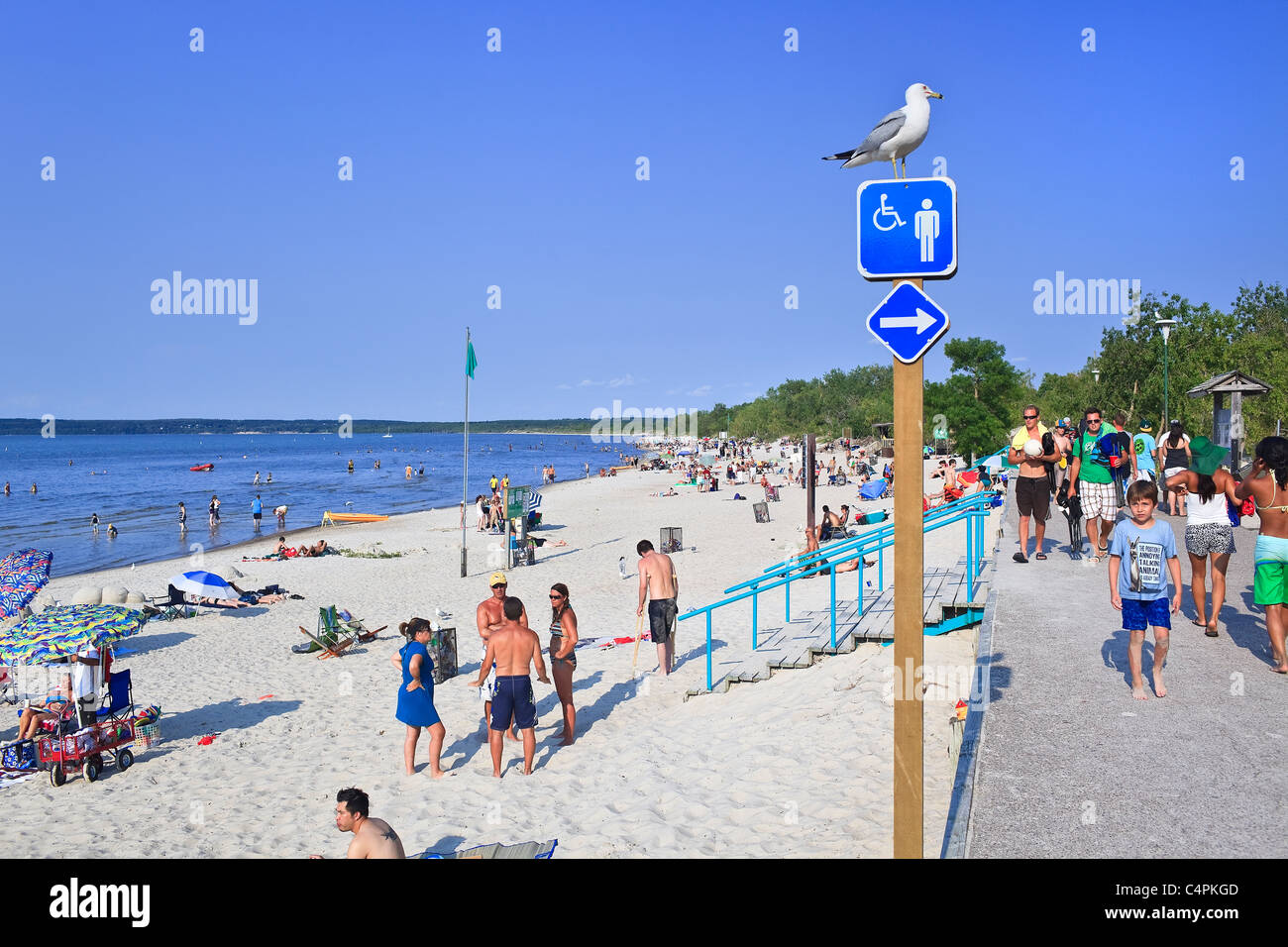Le soleil à Grand Beach sur le lac Winnipeg, Manitoba, Canada Photo