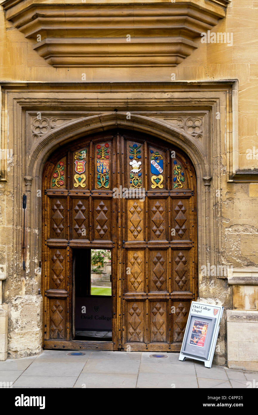 L'Oriel College, Oxford - eingang entrée ; Banque D'Images