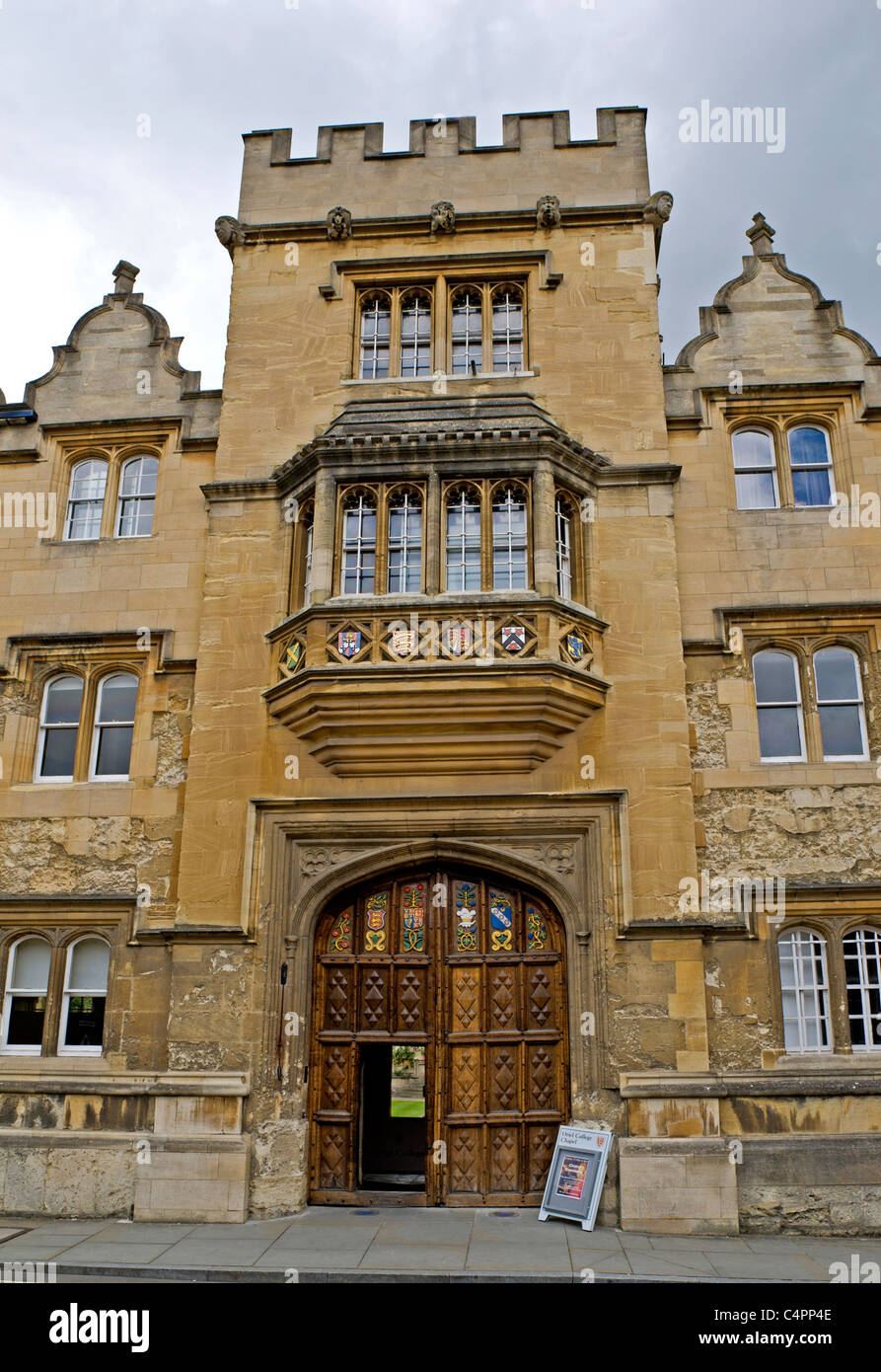 L'Oriel College, Oxford - eingang entrée ; Banque D'Images