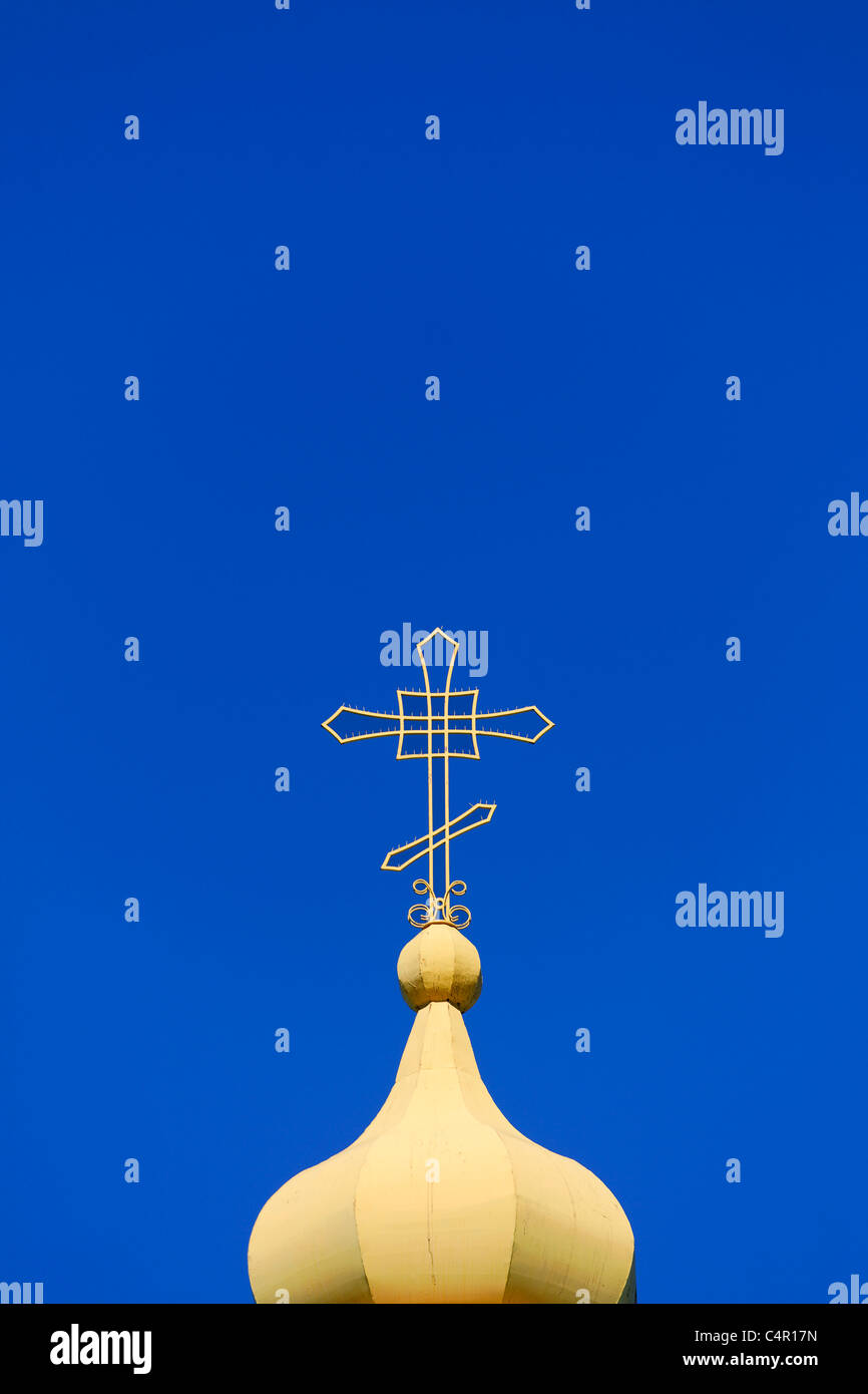 Kirghizistan - Karakol - La Cathédrale Sainte Trinité Orthodoxe Russe Banque D'Images