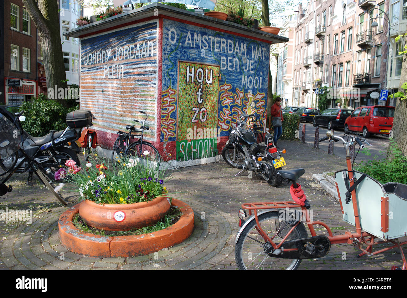 Johnny Jordann Plein ou carrés, dans le quartier Jordaan d'Amsterdam, Hollande, Pays-Bas Banque D'Images