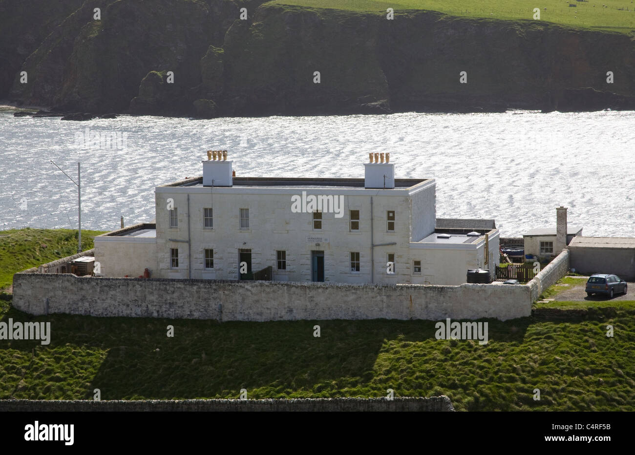 Burrafirth Unst Shetland Isles Scotland ancienne station de bord de phare Hermaness Réserve naturelle nationale Banque D'Images