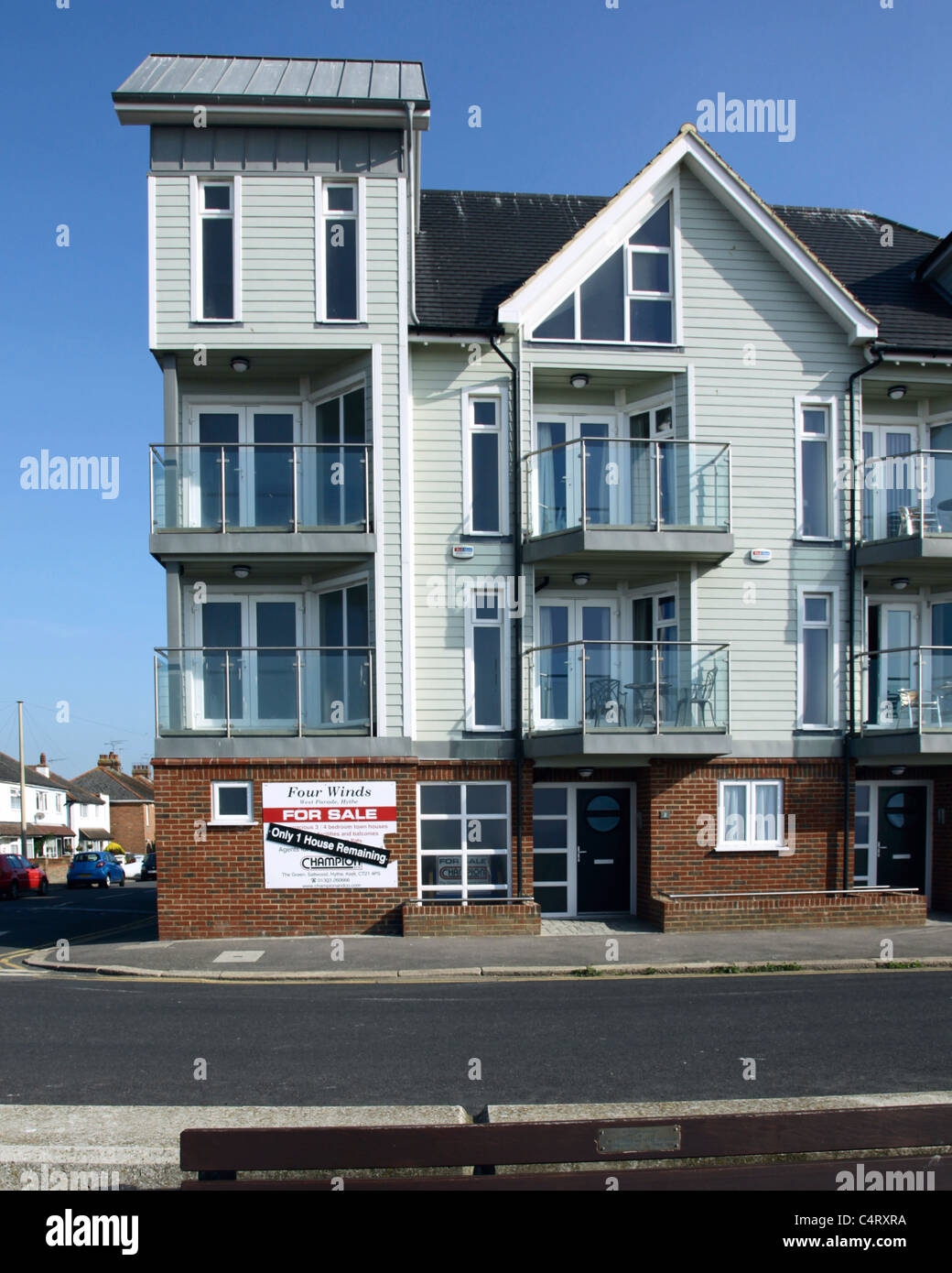 Quatre Vents bloc d'appartements Hythe Kent Banque D'Images