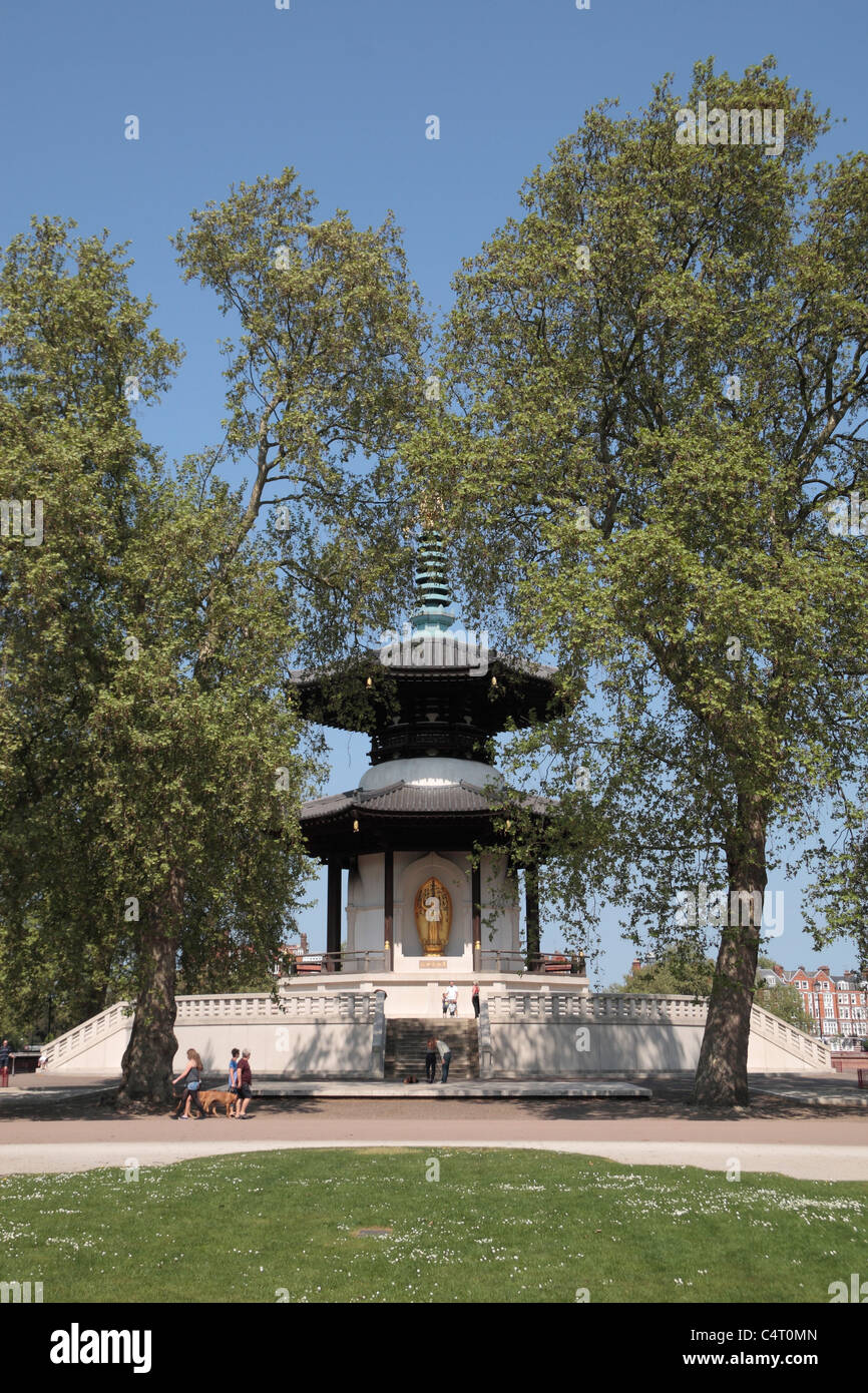 La paix, la pagode bouddhiste Japonais Battersea Park, London, UK. Banque D'Images