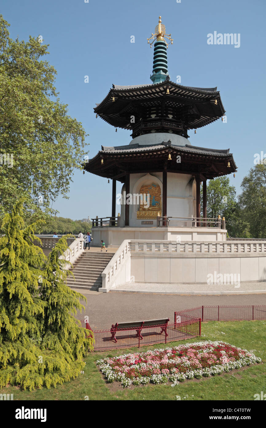 La paix, la pagode bouddhiste Japonais Battersea Park, London, UK. Banque D'Images