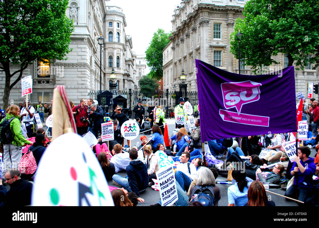Les photographies numériques du 17 mai mars UCH vers Whitehall, en protestation contre les plans du gouvernement pour le NHS. Banque D'Images