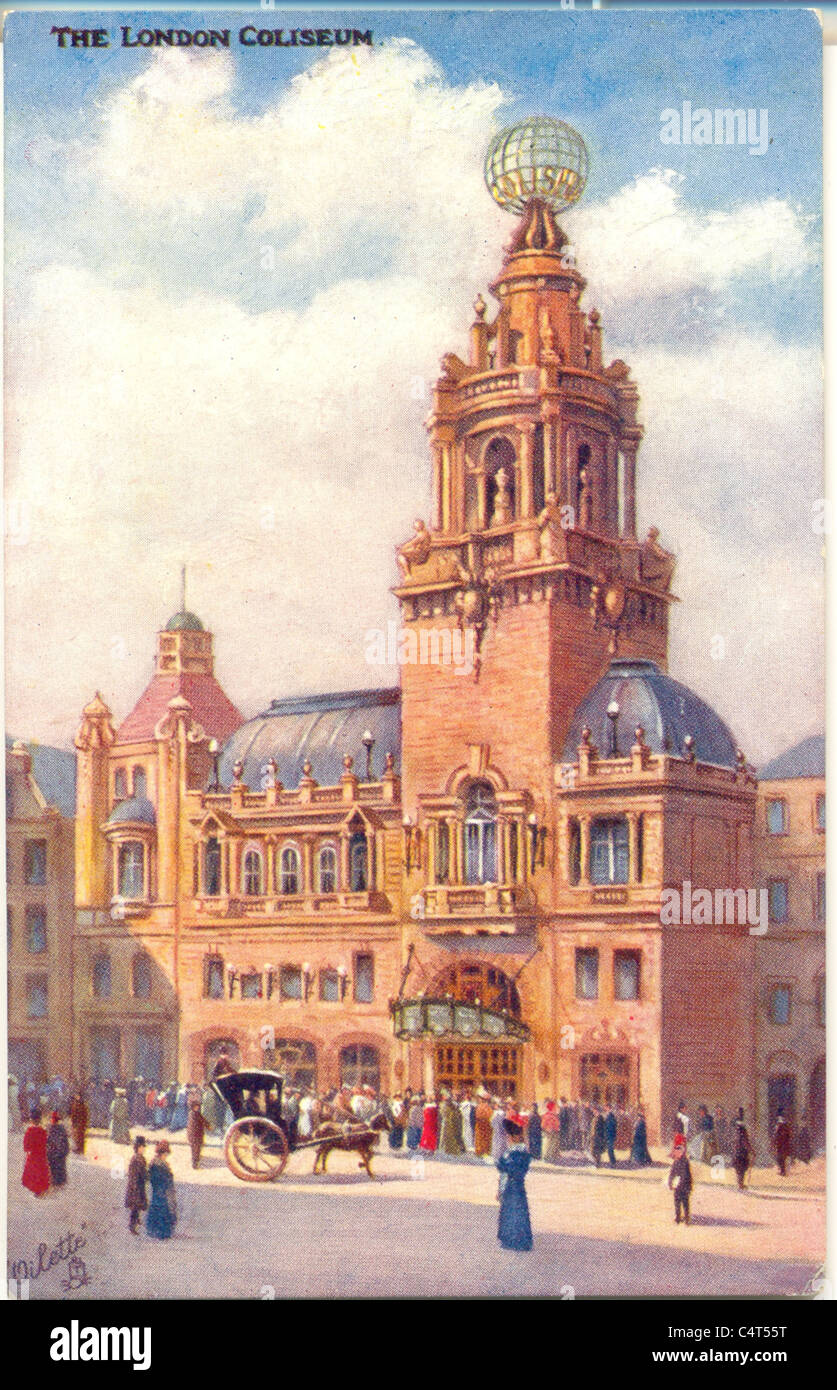 Carte postale de la London Coliseum Banque D'Images