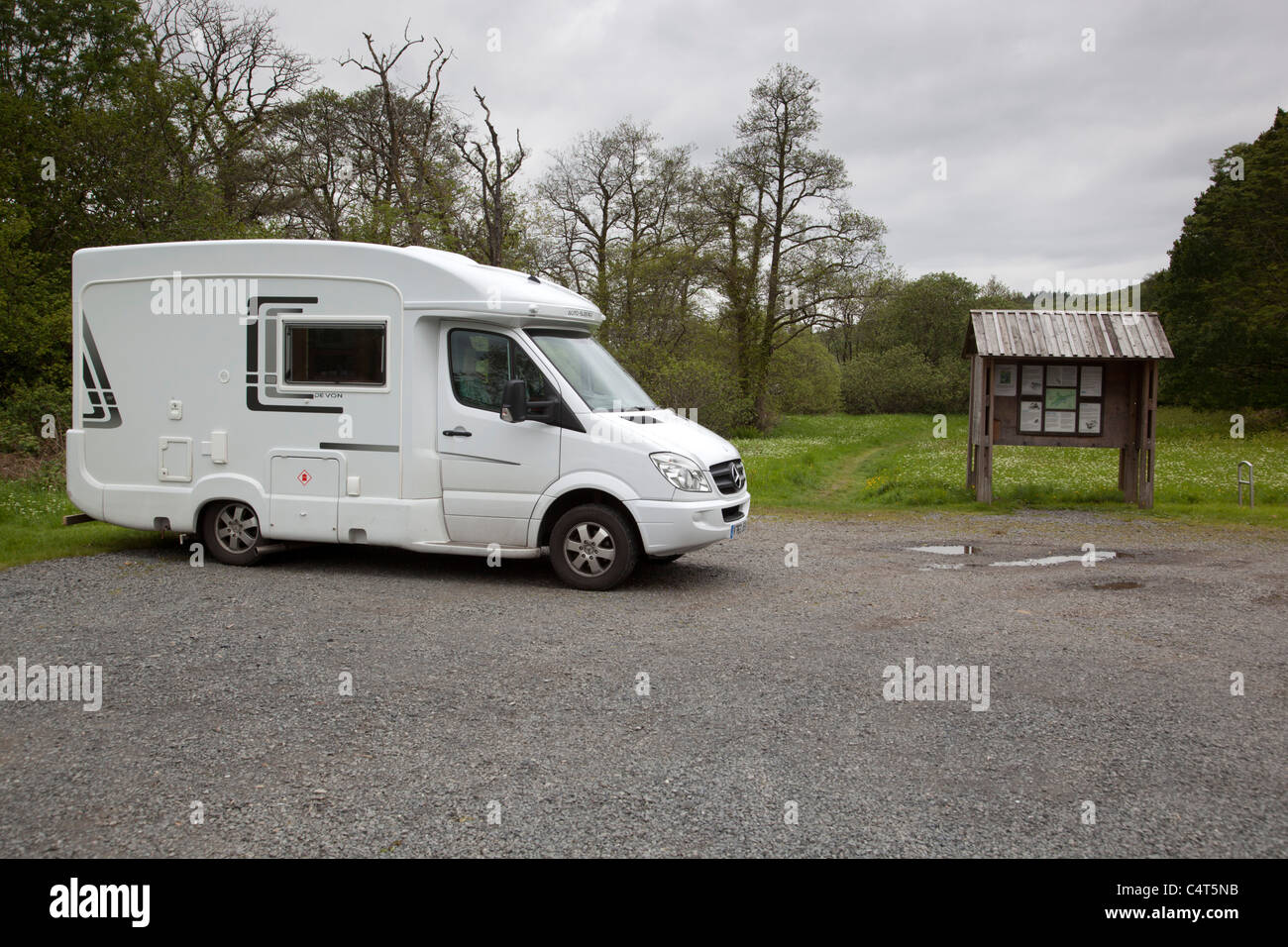 Le camping-car garé à Bois de cri, Dumfries et Galloway, Écosse Banque D'Images