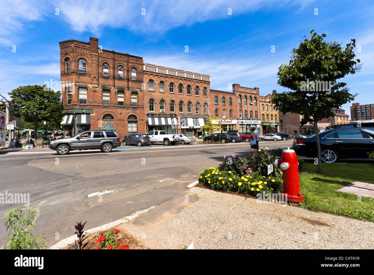 Queen Street dans le quartier central des affaires de Charlottetown, Prince Edward Island, Canada Banque D'Images