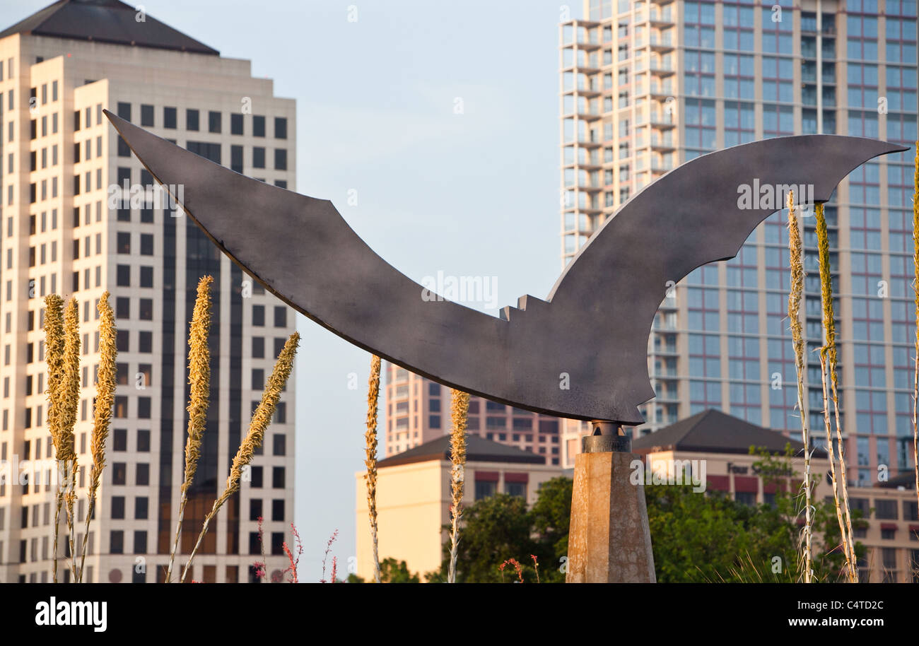 Austin, Texas - Pont Congrès Statue Nightwing Banque D'Images