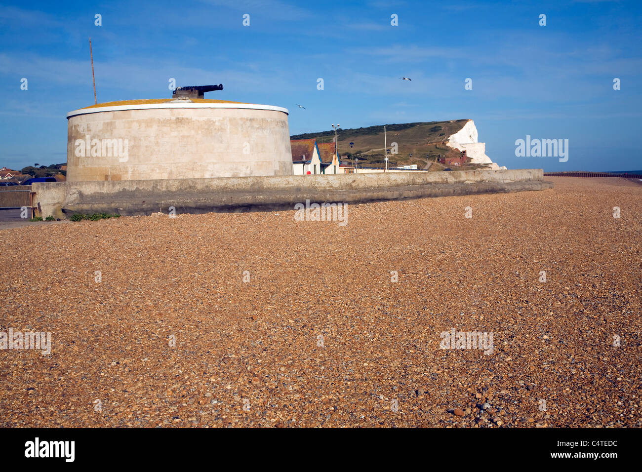 La tour martello sur la plage, Jalhay, East Sussex, Angleterre Banque D'Images