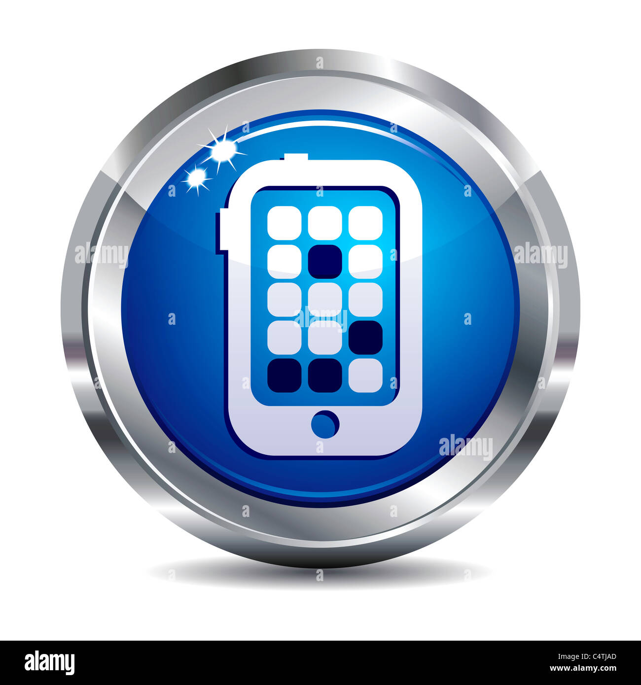 Icône Bouton Internet Téléphone Banque D'Images