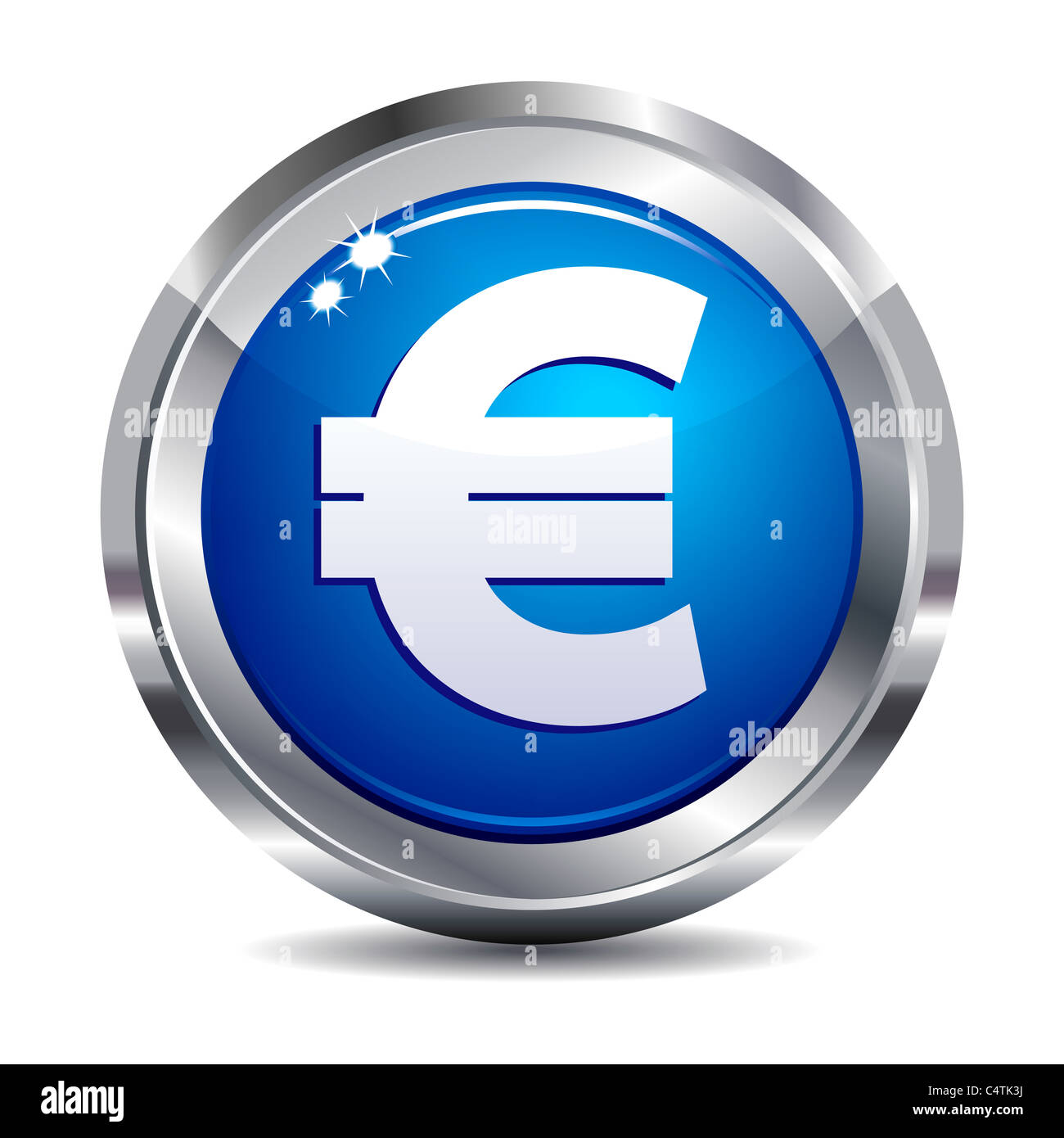 L'euro, l'icône du bouton Internet Banque D'Images