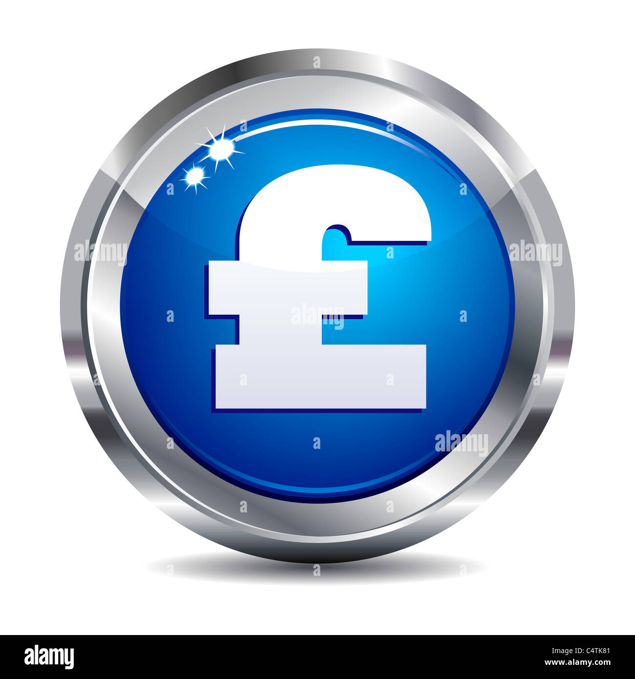 Pound, l'icône du bouton Internet Banque D'Images