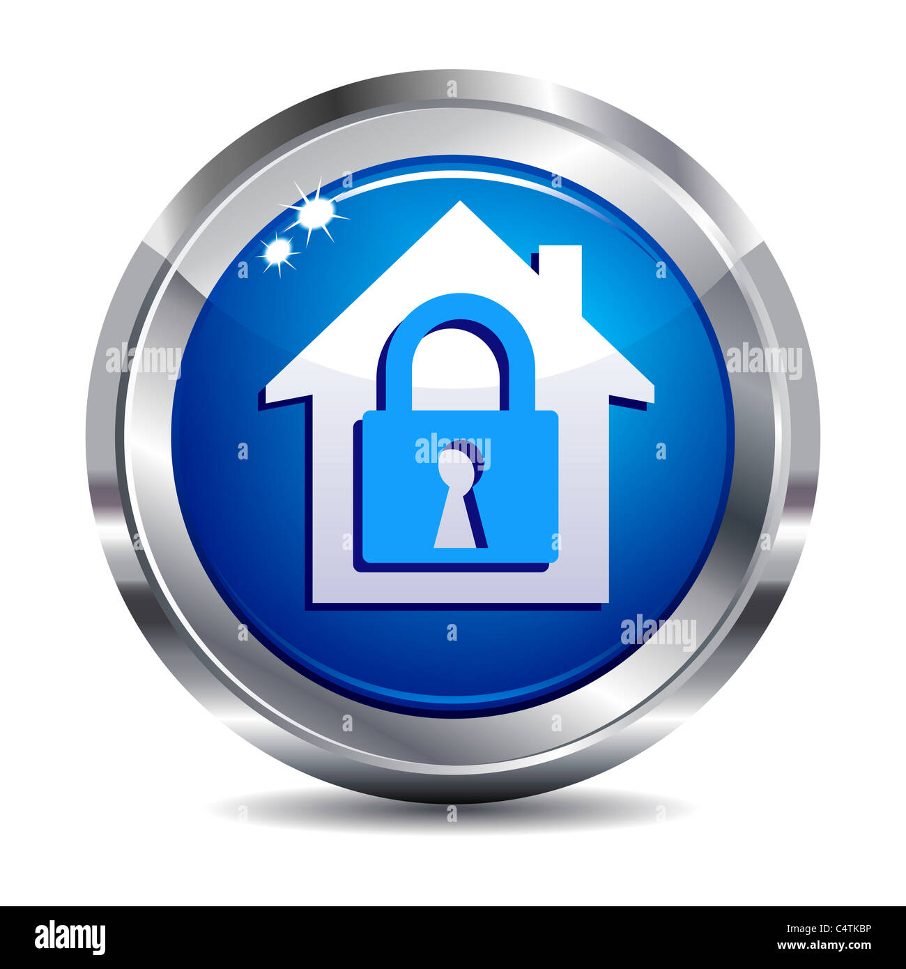 Accueil bouton icône cadenas boutons sécurisé Banque D'Images