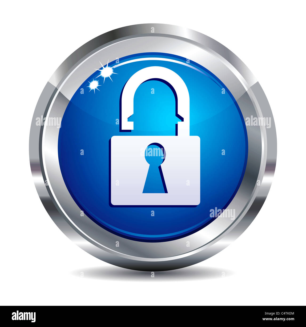 L'icône de cadenas déverrouiller bouton Internet apps de l'App Banque D'Images