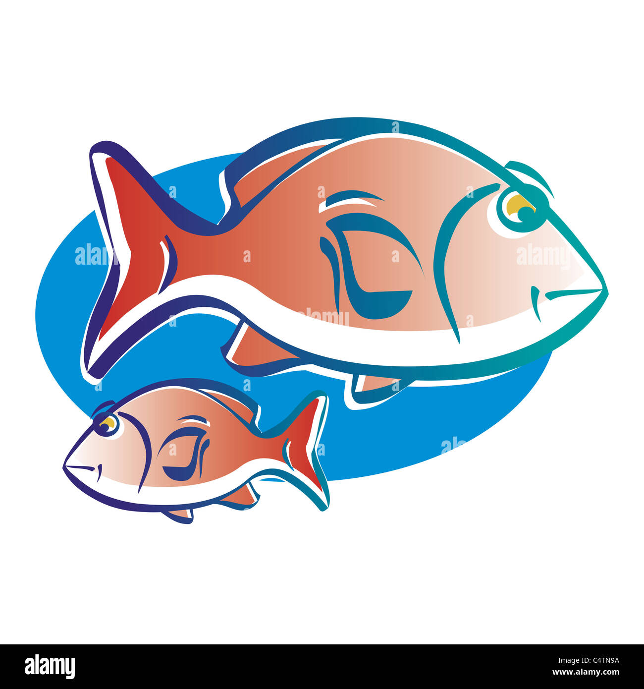 Pisces astrological sign, illustration Banque D'Images