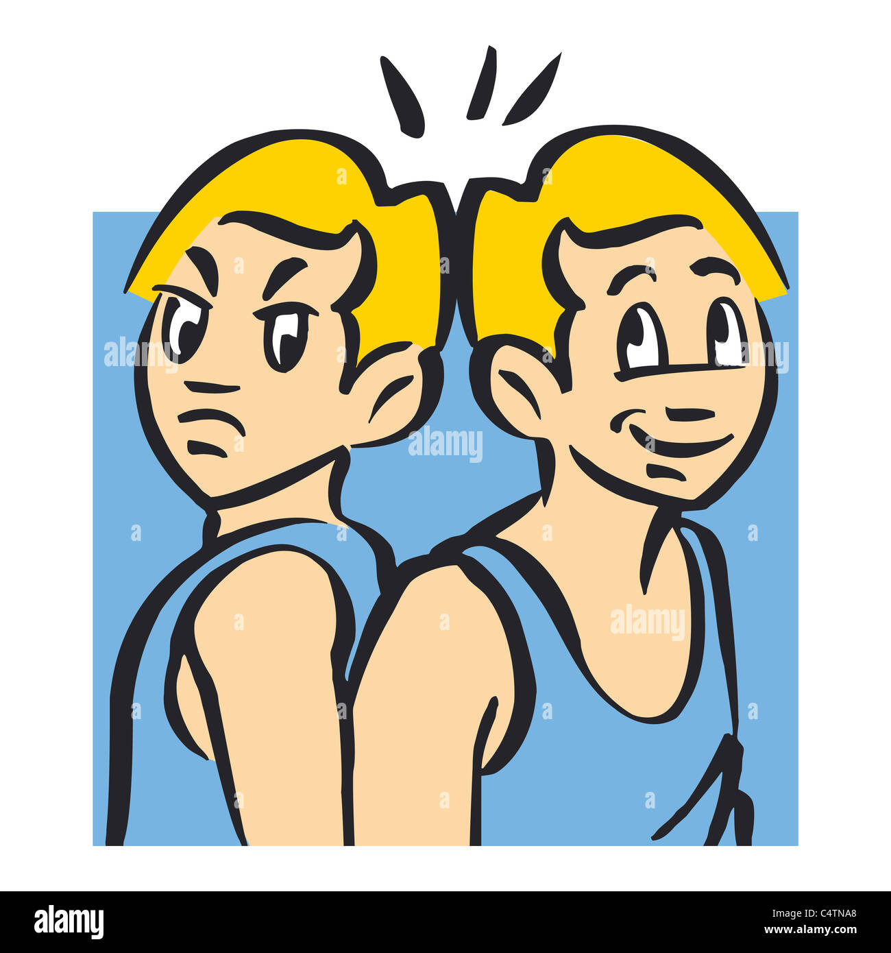 Signe astrologique Gémeaux, illustration Banque D'Images