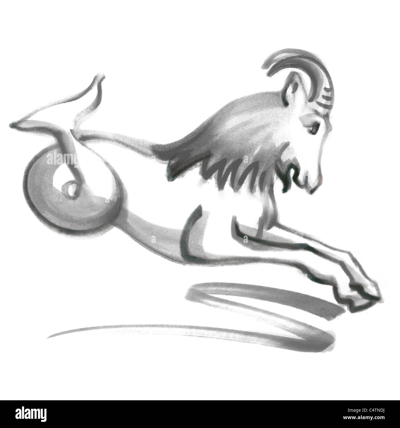 Signe astrologique Capricorne, illustration Banque D'Images