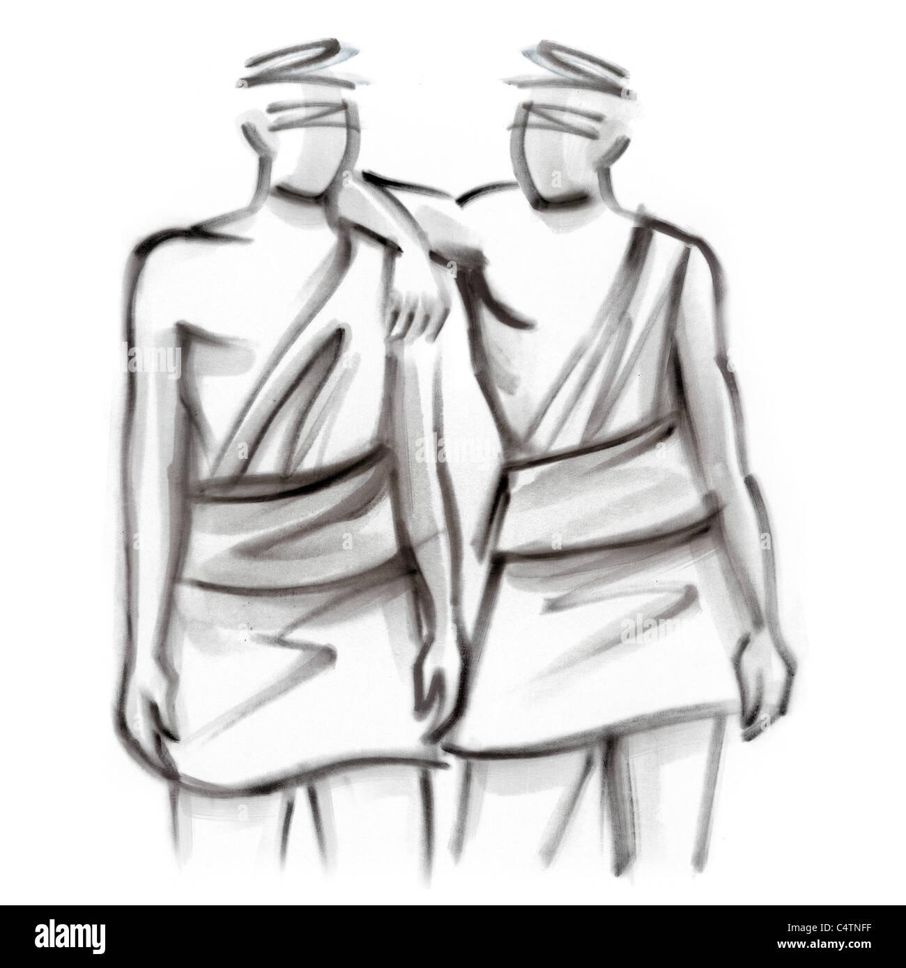 Signe astrologique Gémeaux, illustration Banque D'Images