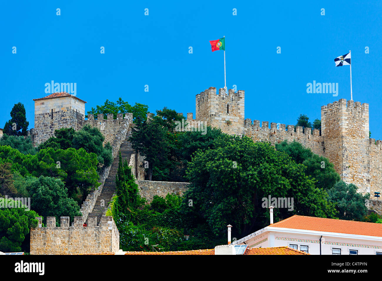 L'Europe, Portugal, Lisbonne, château de Sao Jorge Banque D'Images