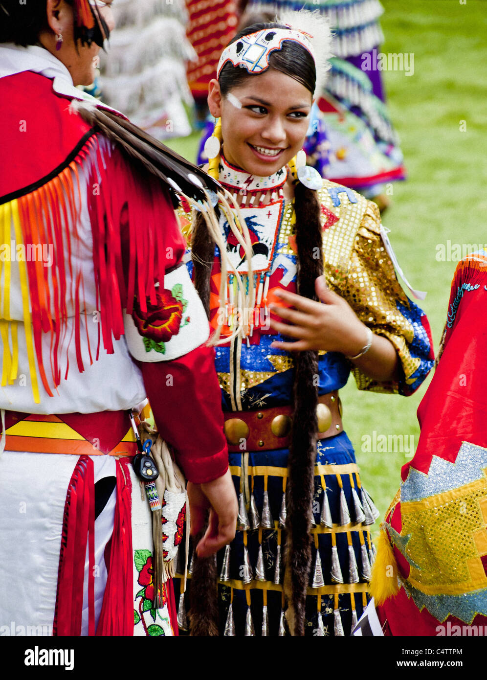 POW WOW DES INDIENS D'AMÉRIQUE Banque D'Images