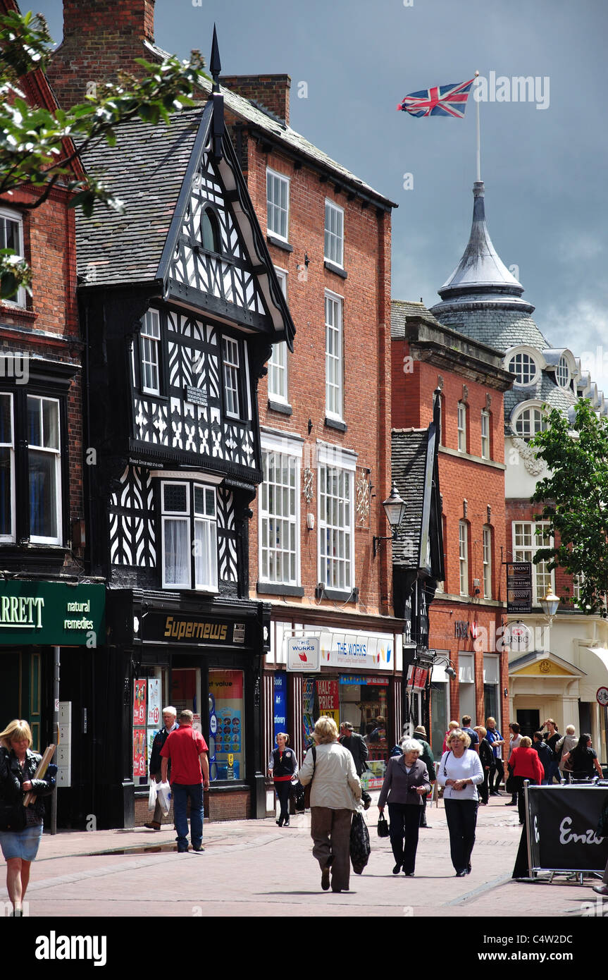 Nantwich High Street, Nantwich, Cheshire, Angleterre, Royaume-Uni Banque D'Images