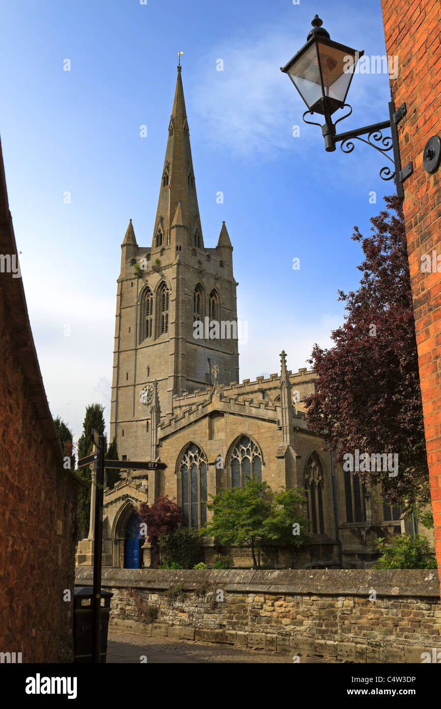 All Saints Church, église gothique du 14ème siècle dans la ville du comté de Oakham, Rutland Banque D'Images