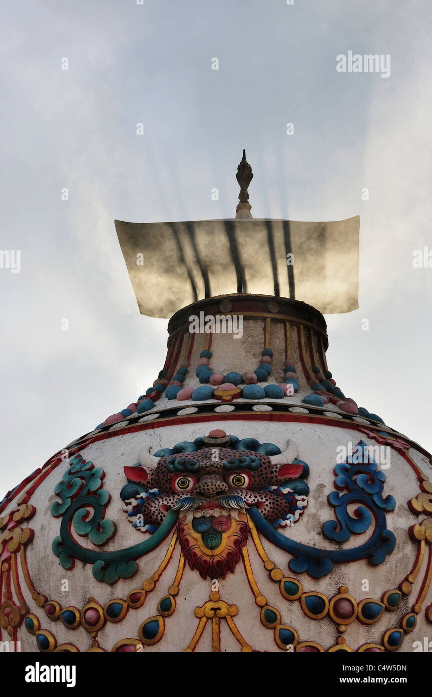 Détail, Boudhanath, Katmandou, Népal, Bagmati, Madhyamanchal Banque D'Images