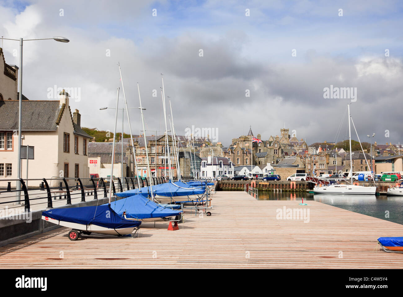 Lerwick, Shetland, Scotland, UK, Europe. Le petit bateau harbour quay Banque D'Images