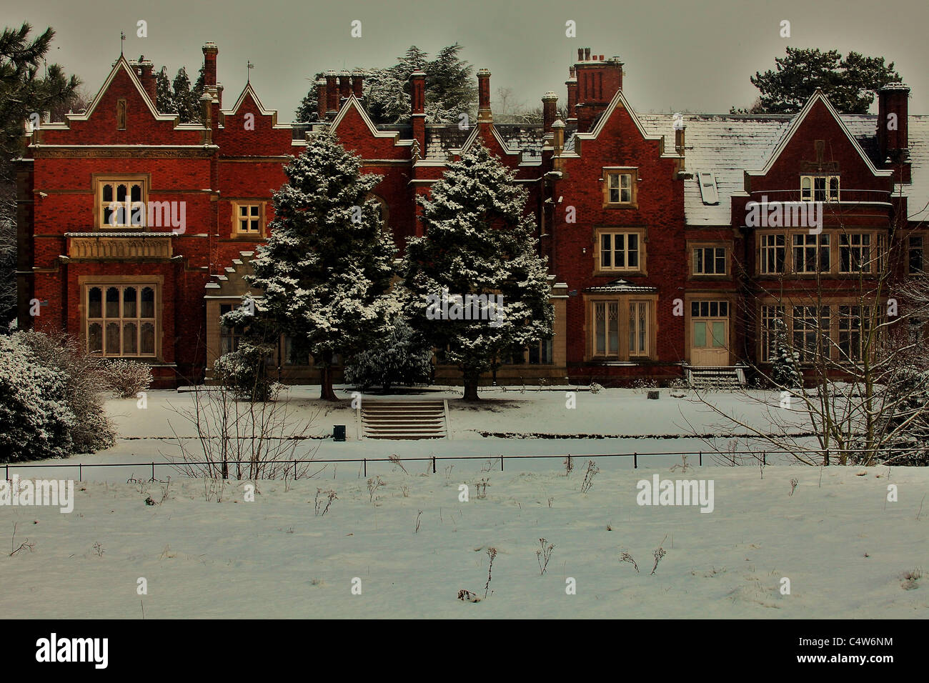 Abney hall cheadle dans la neige Banque D'Images Abney hall cheadle dans la neige Banque D'Images