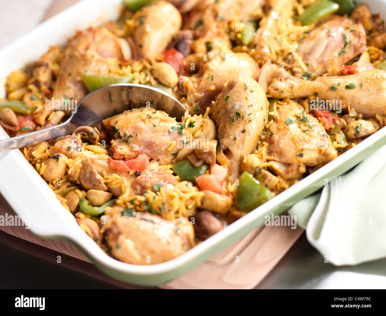 Curry de poulet au four Banque D'Images