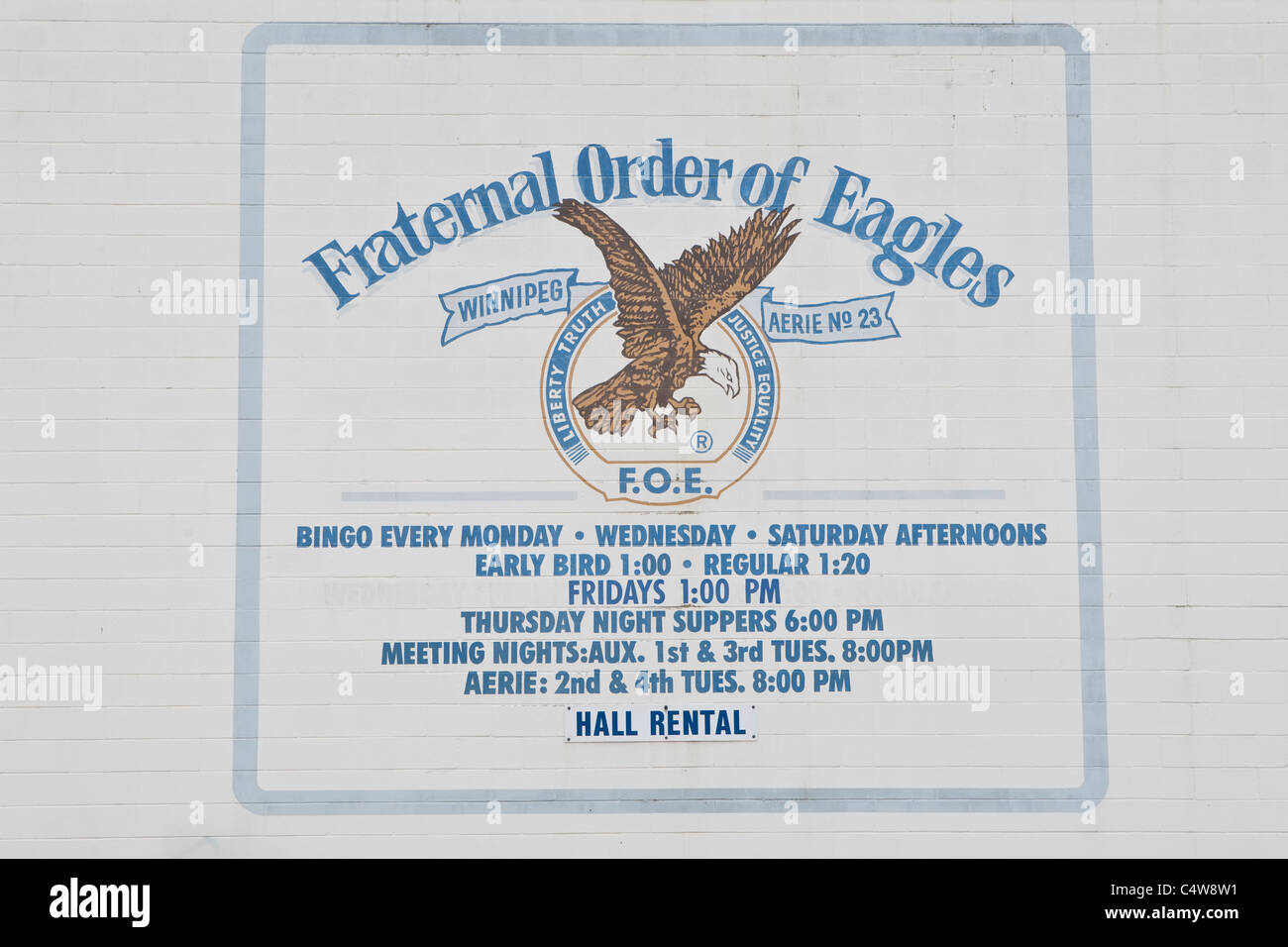 Ordre fraternel des aires minières 23 Eagle est photographié à Winnipeg Banque D'Images