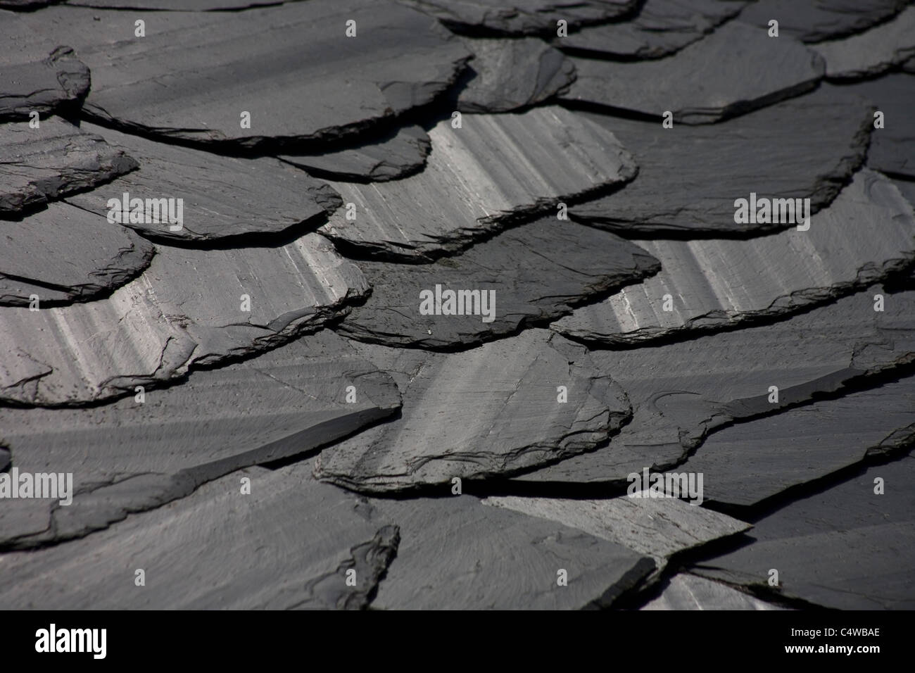Pierre noire toit dans la Française, Saint James Way, Galice, Espagne Banque D'Images
