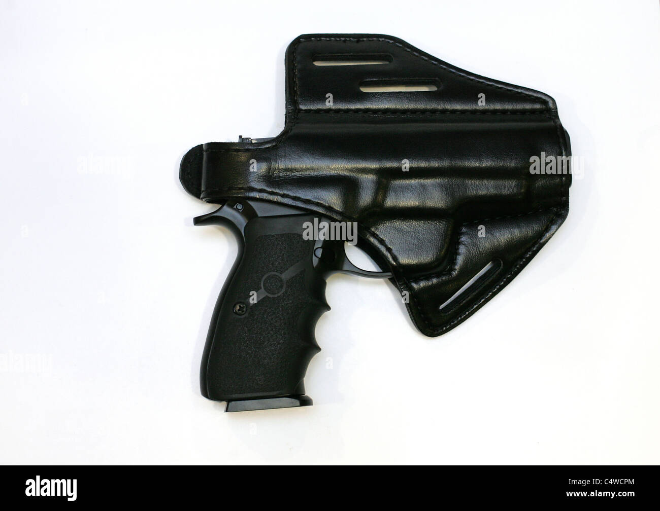 Étui Pistolet Tactique – Main Droite – Clip Ceinture (OWB) – Noir Polymère (Neuf)