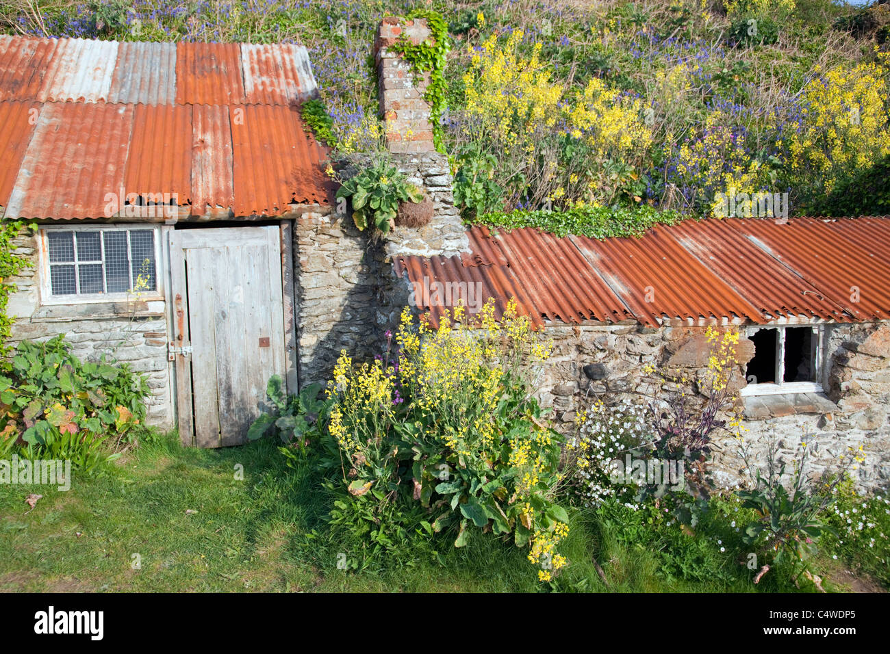 Prussia Cove ; cabane de pêcheur, Cornwall Banque D'Images