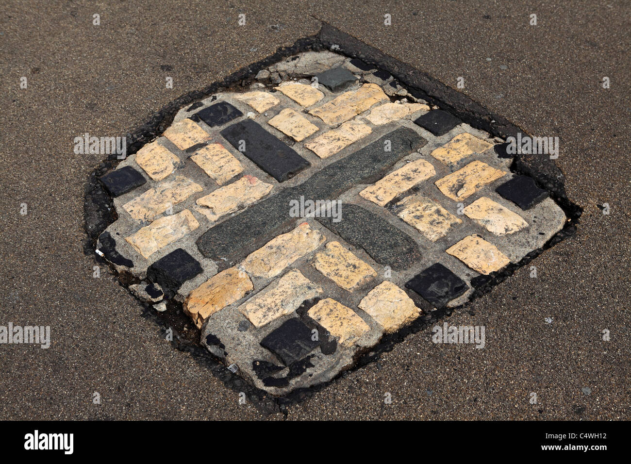 Un X marque l'endroit où l'Oxford martyrs ont été exécutés. Banque D'Images