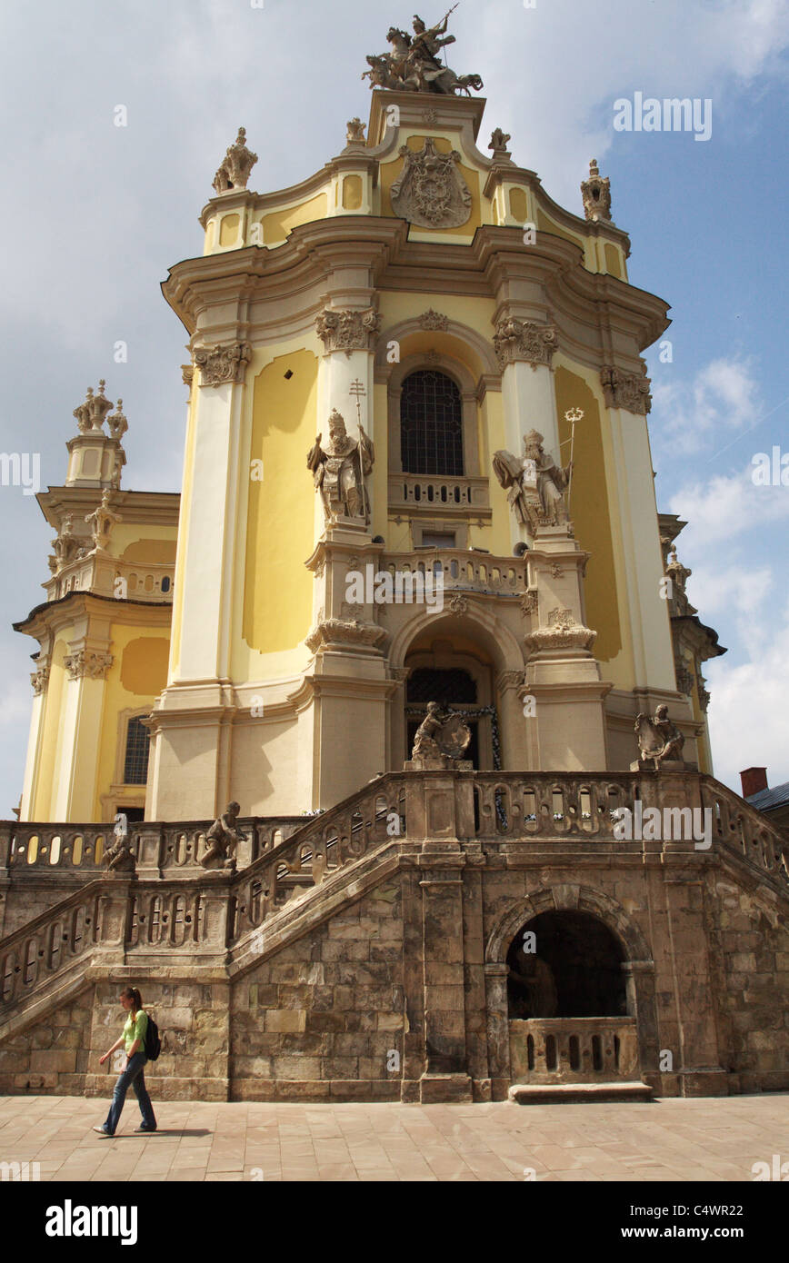 La cathédrale catholique de Saint George Yura Lviv Ukraine Occidentale Banque D'Images