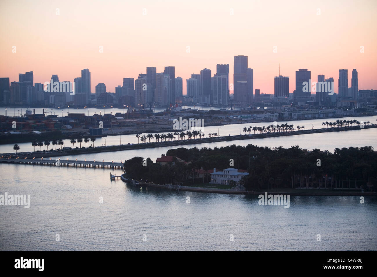 USA, Florida, Miami, Cityscape with littoral Banque D'Images