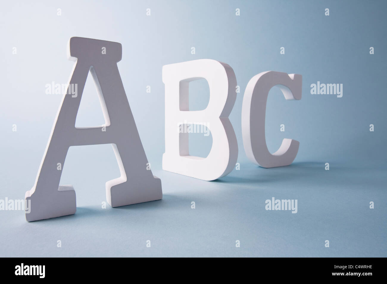 Studio shot of A, B, C lettres Banque D'Images