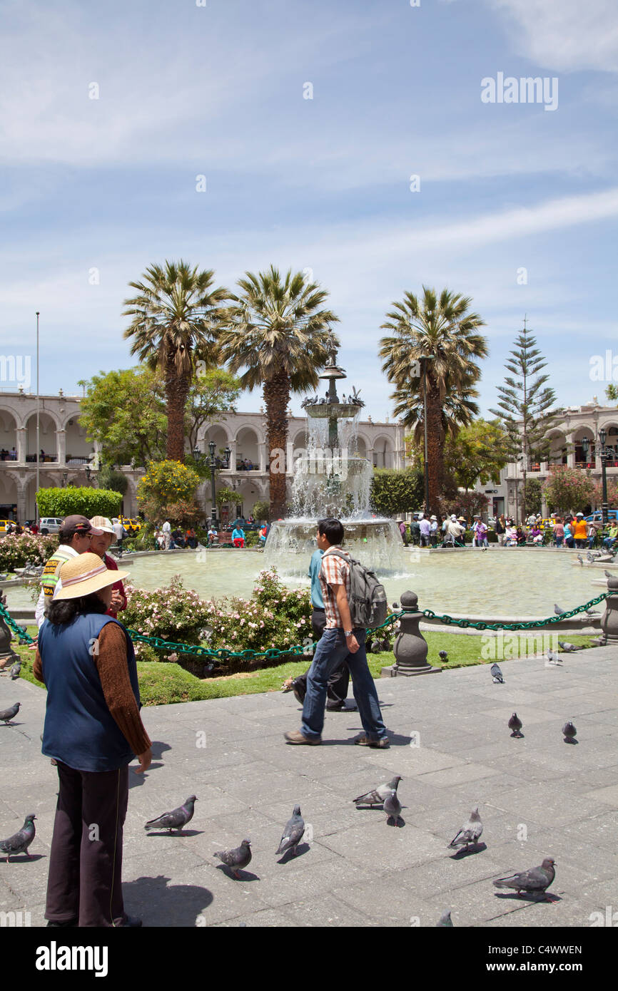 Plaza de Armas, Arequipa, Pérou Banque D'Images
