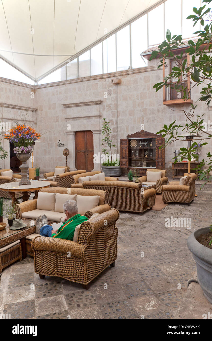 Intérieur de l'hôtel Casa Andina Private Collection Arequipa, Pérou Banque D'Images