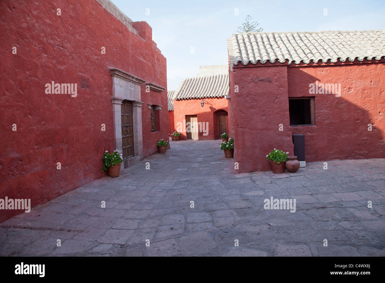 Les murs en terre cuite du couvent et monastère de Santa Catalina, Arequipa, Pérou Banque D'Images