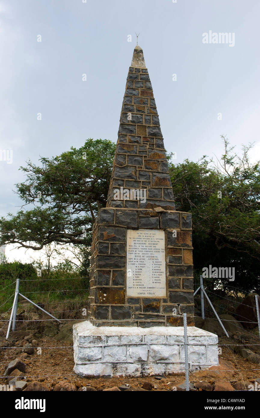 Anglo Boer War Memorial de la Devonshire Regiment sur dispositif Hill, Ladysmith, Afrique du Sud Banque D'Images