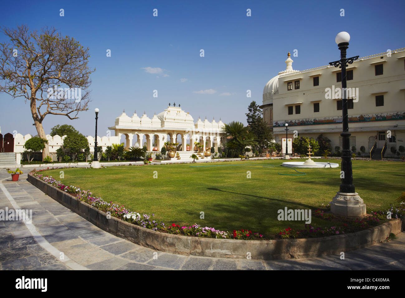 Motifs de Shiv Niwas Palace, Udaipur, Rajasthan, Inde Banque D'Images
