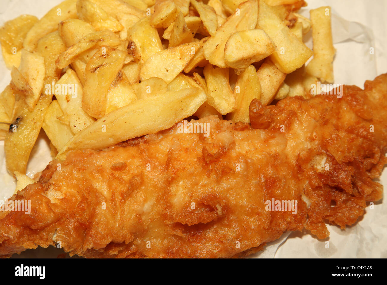 Fish & Chips traditionnel anglais. Banque D'Images