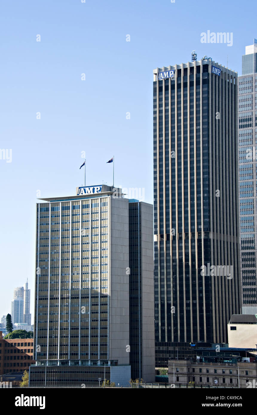Une partie de la skyline de Sydney avec tours de l'hôtel d'entreprises financières et gratte-ciel dans le centre près de Circular Quay Sydney Australie Banque D'Images