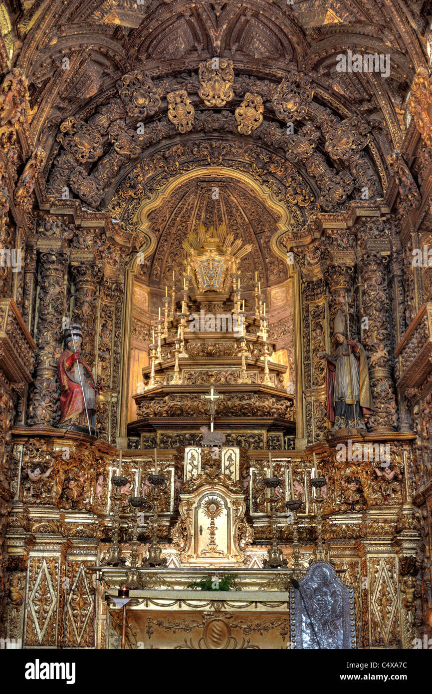Intérieur de l'église de São Pedro de Miragaia, Porto, Portugal Banque D'Images