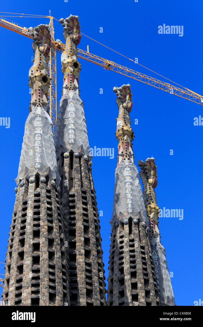 Basilique Sagrada Familia, Barcelone, Catalogne, Espagne Banque D'Images