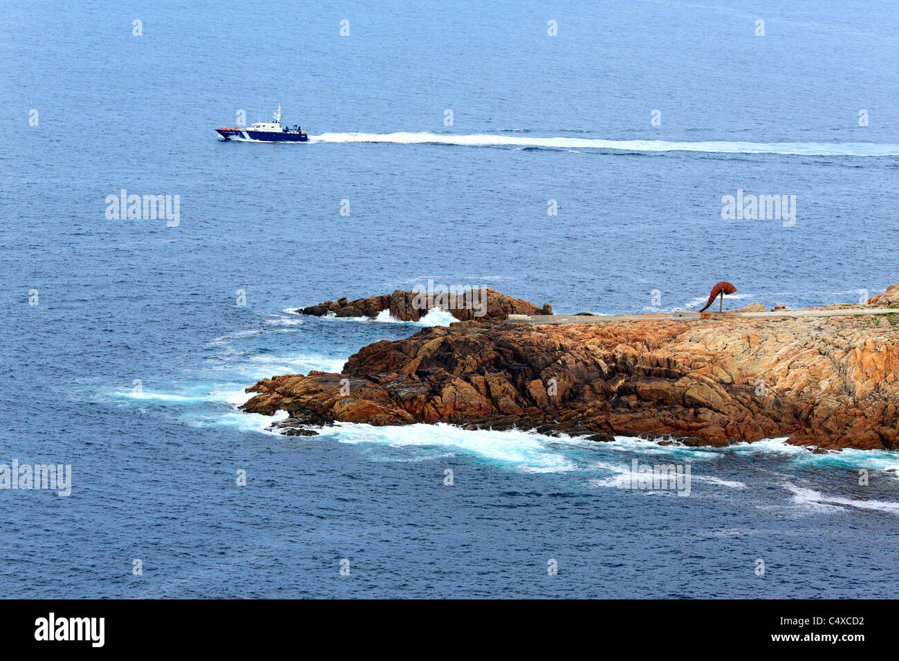 Seascape à partir de la tour d'Hercule, La Corogne, Galice, Espagne Banque D'Images